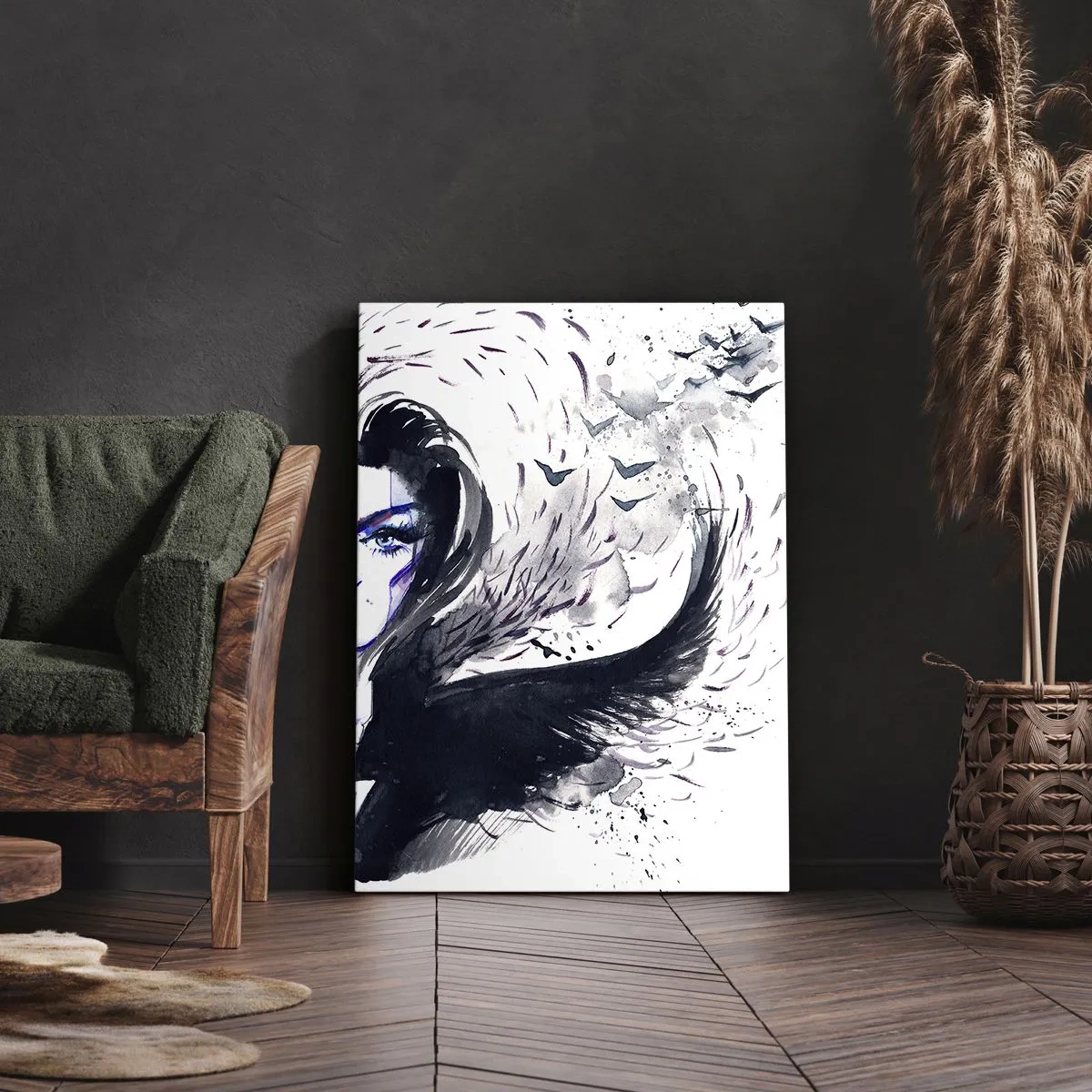 Canvastavla - Bild på duk - Demonisk och vacker - 50x70 cm