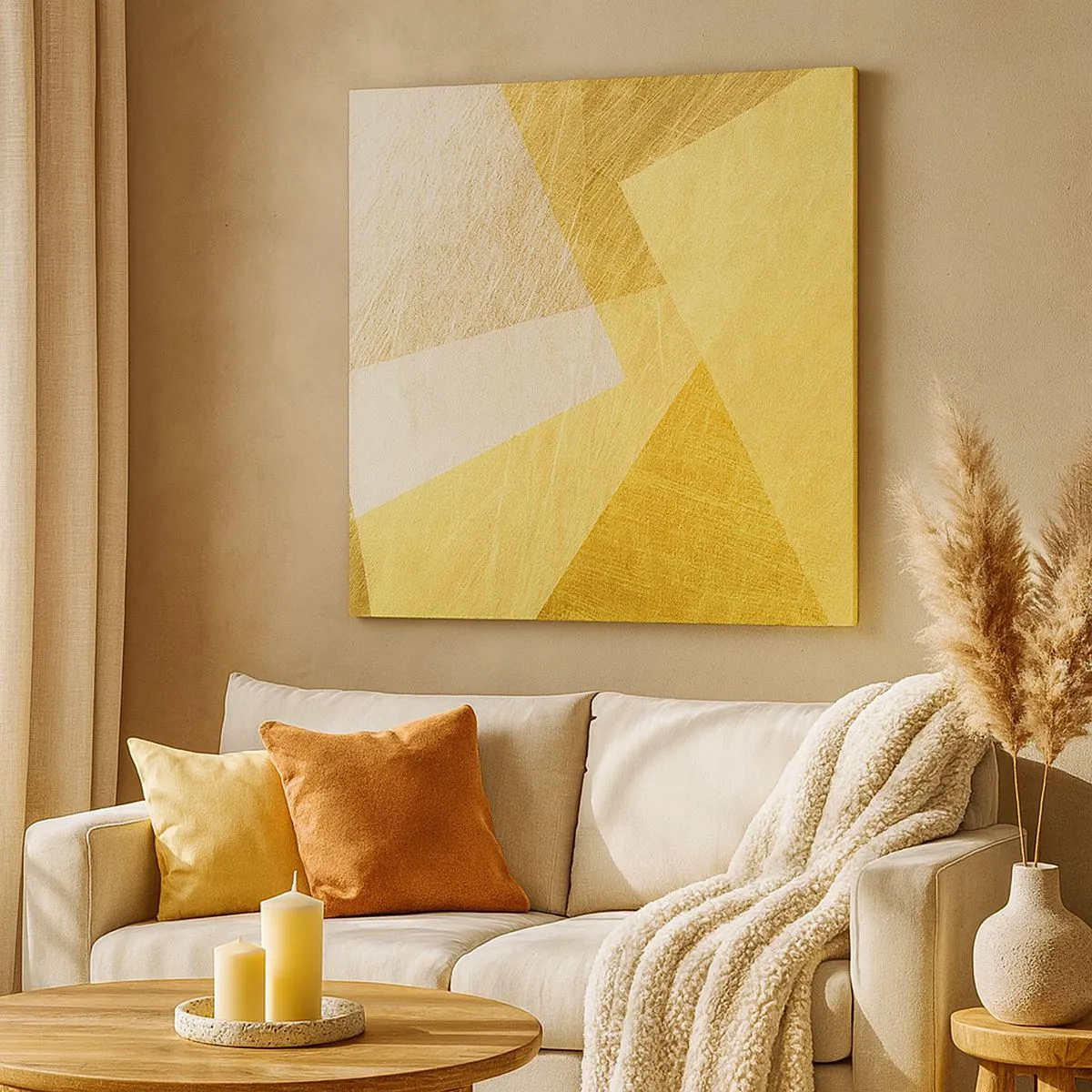 Canvastavla - Bild på duk - Geometriskt väder - 30x30 cm