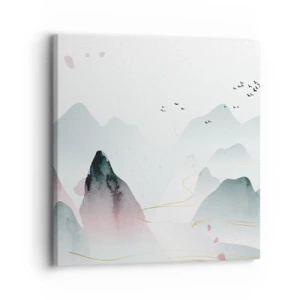 Canvastavla - Bild på duk - Över topparna - 30x30 cm