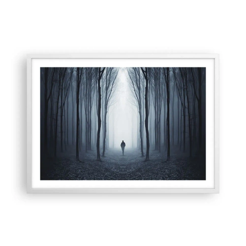 Affisch i vit ram - Och allt är enkelt och klart - 70x50 cm