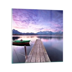 Glastavla - Bild på glas - Vänlig tystnad - 60x60 cm