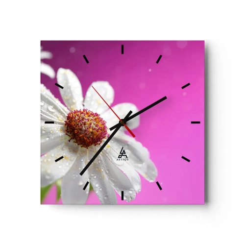 Väggklocka - Klocka på glas - Sparsam i sin skönhet - 30x30 cm