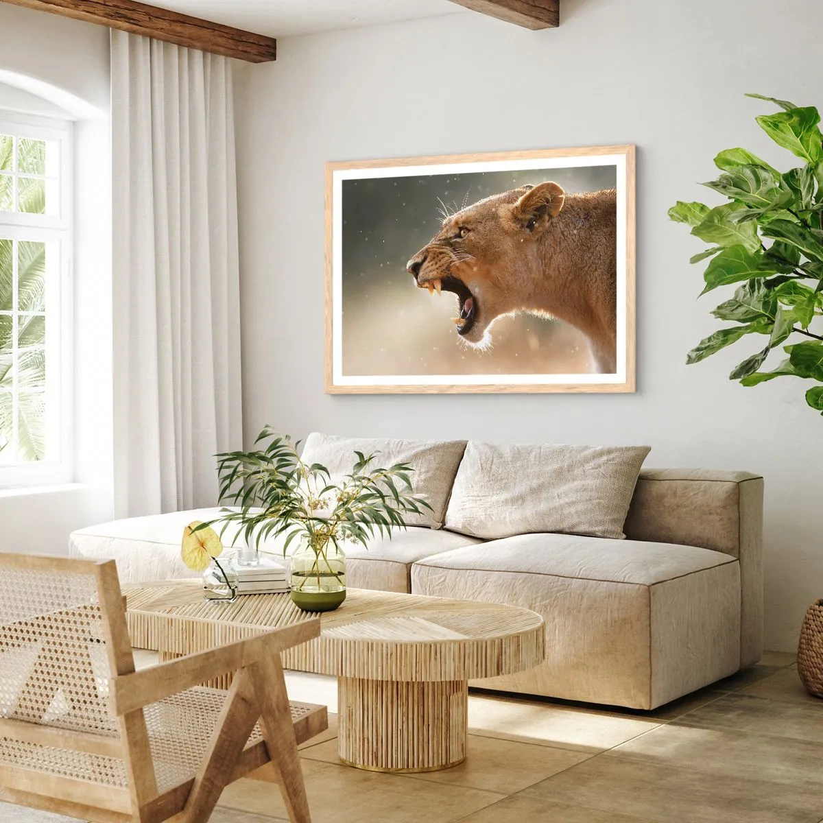 Affisch i ram av ljusek - Försök att inte lyssna - 100x70 cm