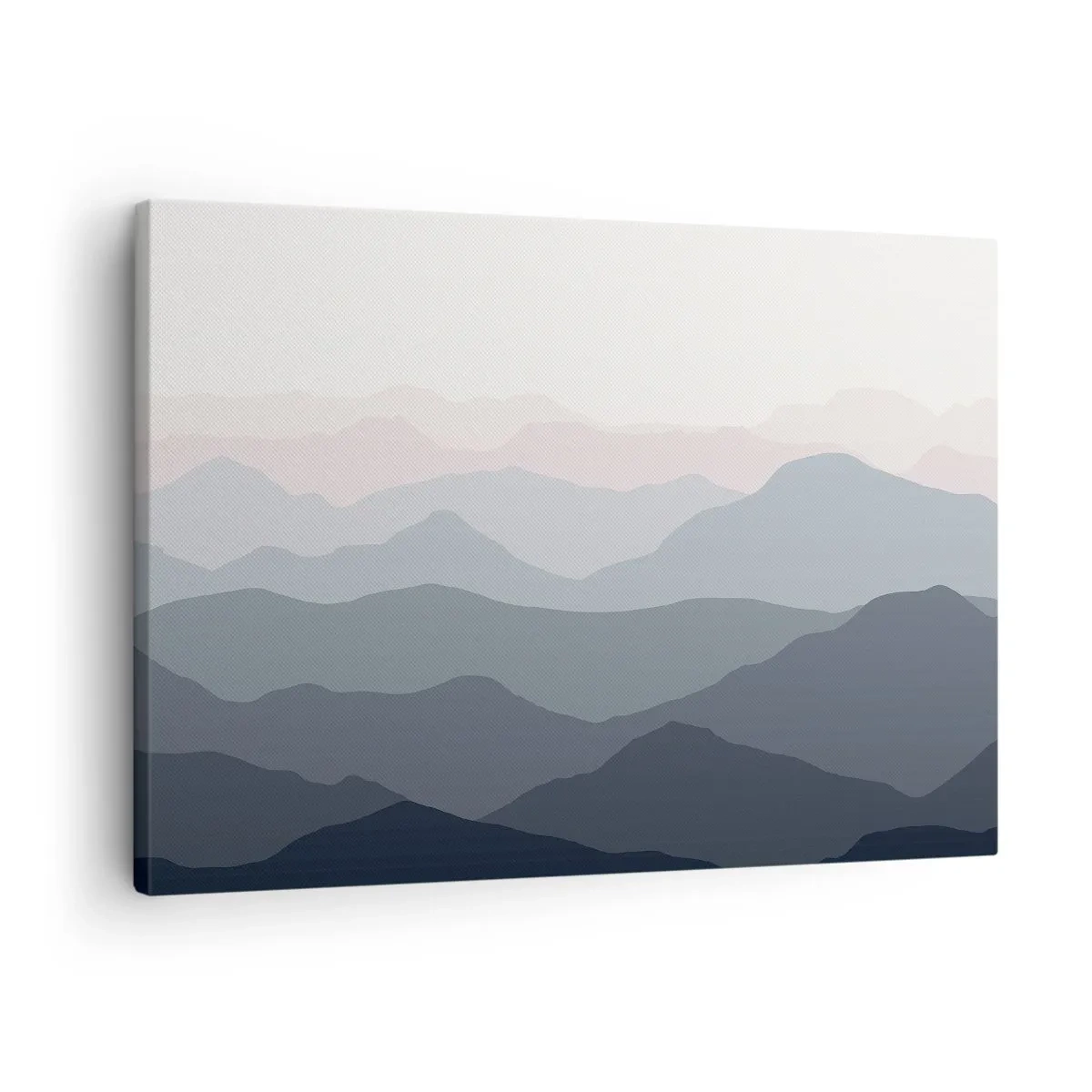 Canvastavla - Bild på duk - Subtila bergslager i nyanser av grått och blått - 70x50cm - Fjällens vågor - Modern väggdekoration för vardagsrum och sovrum ARTTOR