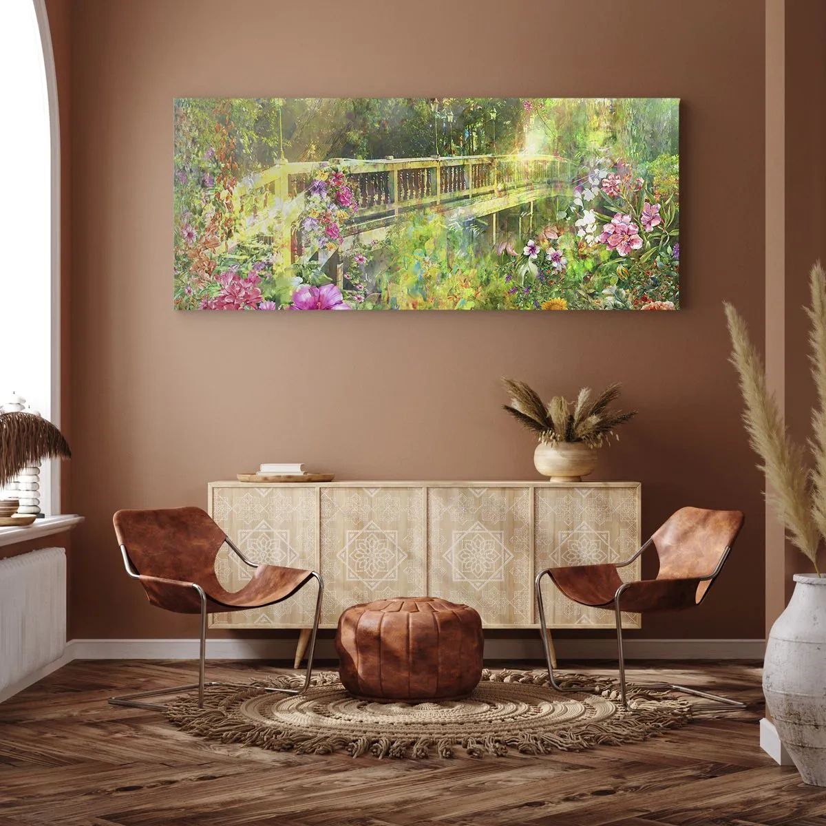 Canvastavla - Bild på duk - Vårsuckarnas bro - 100x40 cm