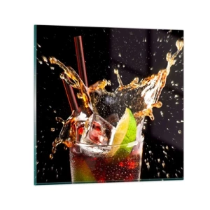 Glastavla - Bild på glas - Färgernas glädje och energi - 30x30 cm