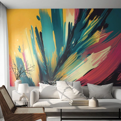 Fototapet Standard Eco - Komposition - en explosion av glädje - Abstraktionism, Bit, Modern - 400x280 cm