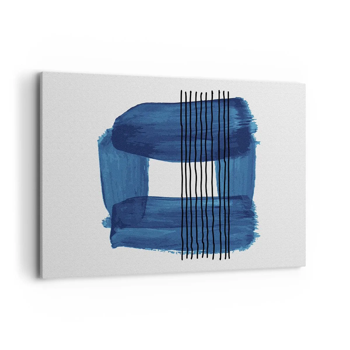 Canvastavla - Bild på duk - Svart-blå komposition - 100x70 cm