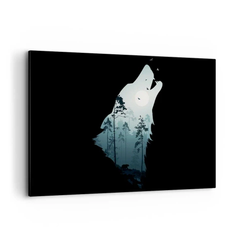 Canvastavla - Bild på duk - Skogsnattens röst - 120x80 cm