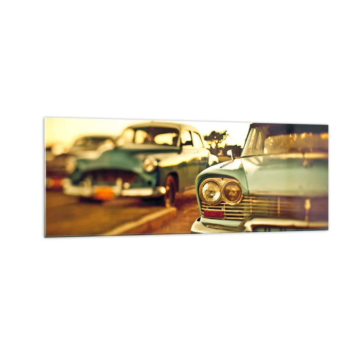 Glastavla - Bild på glas - Vi väntar och ser - 140x50 cm