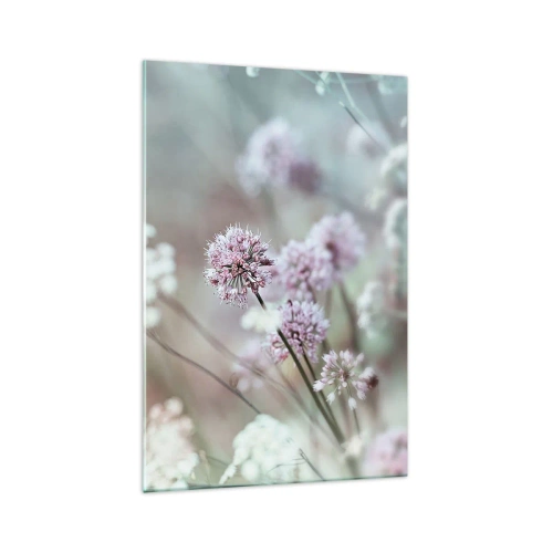 Glastavla - Bild på glas - Söta örtfiligraner - 70x100 cm