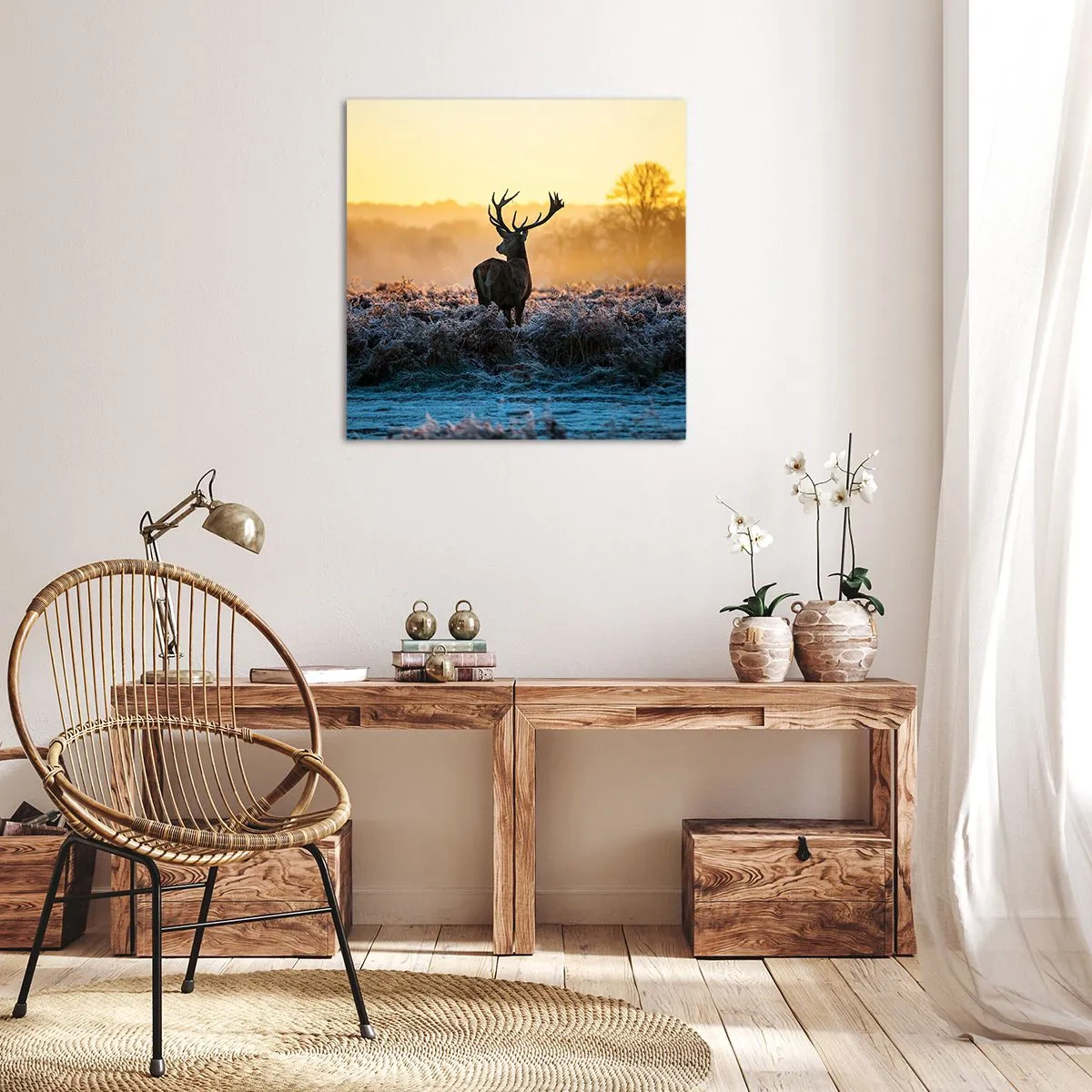 Canvastavla - Bild på duk - Krönt på sin mark - 40x40 cm