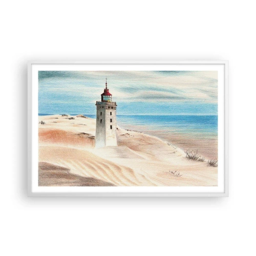 Affisch i vit ram - Tittar alltid i havet - 91x61 cm