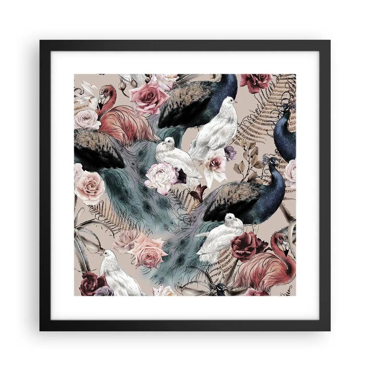 Affisch i svart ram - I palatsträdgården - 40x40 cm