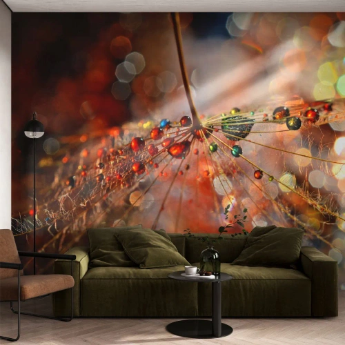 Fototapet Premium Canvas - Trädda på spindelnät - Abstraktion, spindelnät, Bit - 300x210 cm