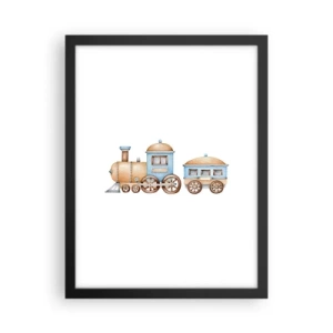 Affisch i svart ram - Stående vid stationen... - 30x40 cm