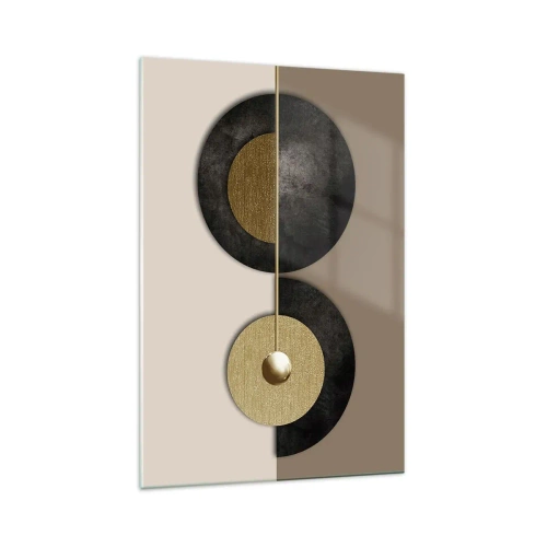 Glastavla - Bild på glas - Variationer runt en cirkel - 70x100 cm