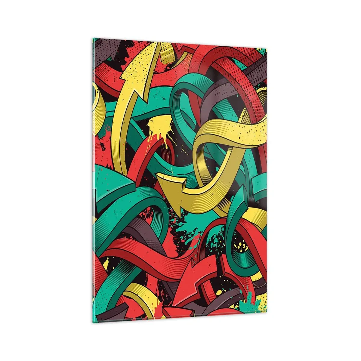 Glastavla - Bild på glas - Vilken väg till målet? - 80x120 cm