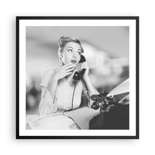 Affisch i svart ram - Hallå, tillbaka till 50-talet. - 60x60 cm