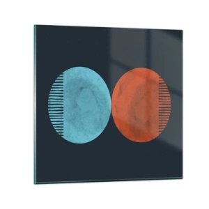 Glastavla - Bild på glas - Endast geometri? - 70x70 cm