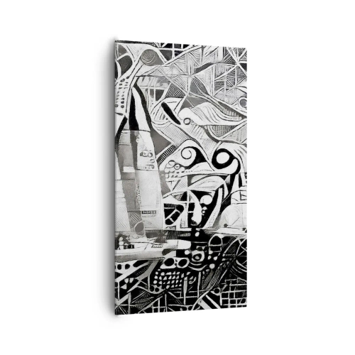 Canvastavla - Bild på duk - Mellan vågorna - 65x120 cm
