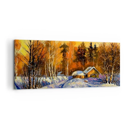 Canvastavla - Bild på duk - Vinterimpression i solen - 100x40 cm