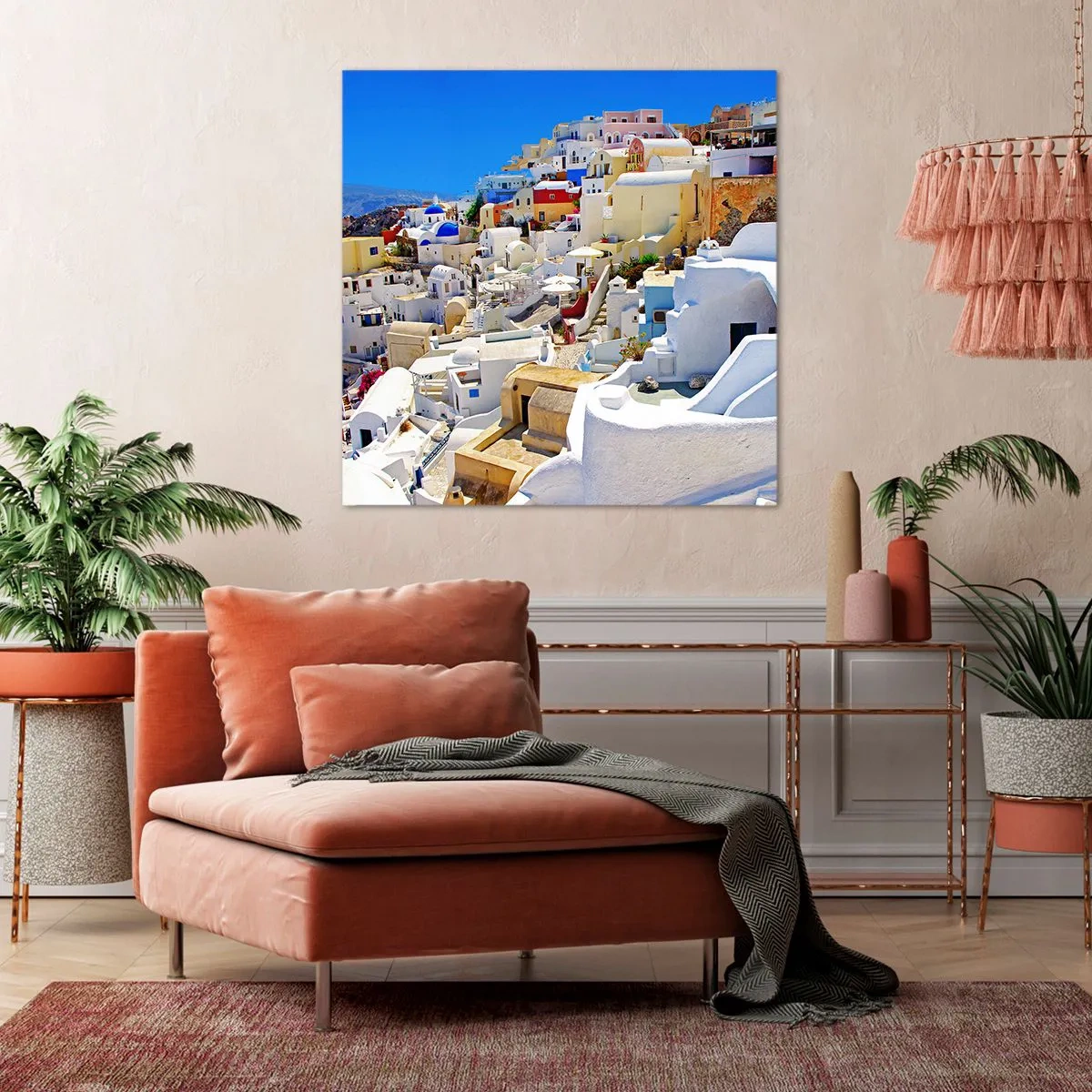 Canvastavla - Bild på duk - En dröm om grekisk sommar - 60x60 cm