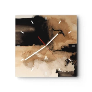 Väggklocka - Klocka på glas - Intrigerande abstraktion - 30x30 cm