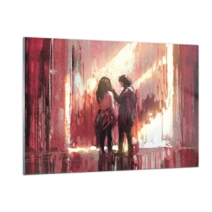 Glastavla - Bild på glas - Kärlekens eviga spektakel - 120x80 cm