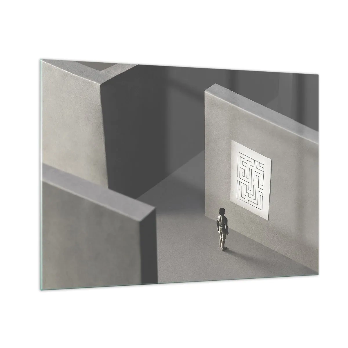 Glastavla - Bild på glas - Men var är jag? - 100x70 cm