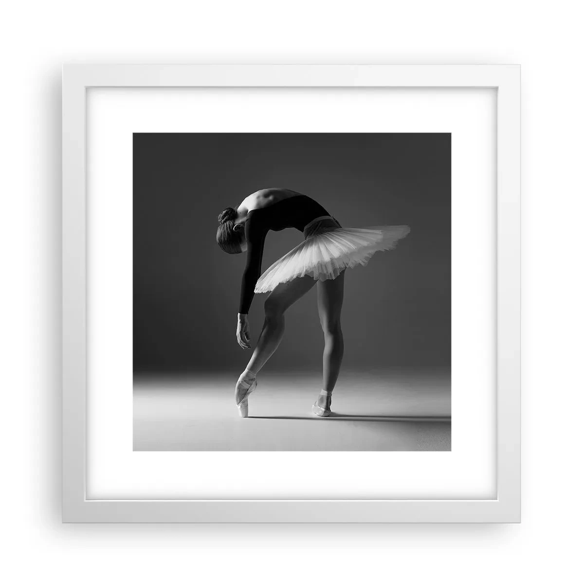 Affisch i vit ram - Bella ballerina - 30x30 cm