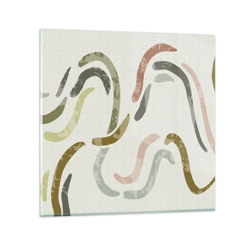 Glastavla - Bild på glas - Abstraktionens glada dans - 50x50 cm