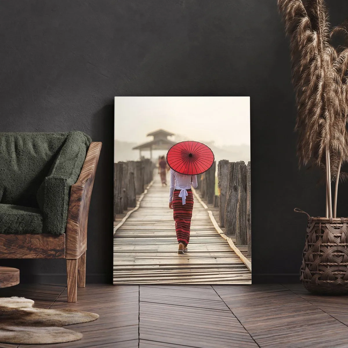 Canvastavla - Bild på duk - På den gamla bron - 50x70 cm