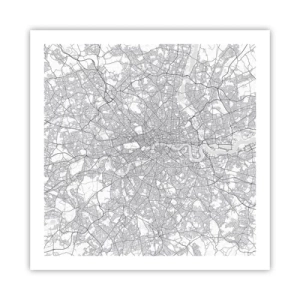Affisch - Karta över London-labyrinten - 60x60 cm