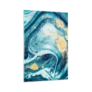 Glastavla - Bild på glas - Blå virvel - 70x100 cm