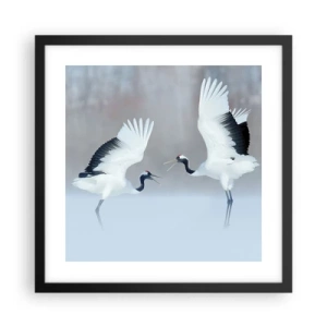 Affisch i svart ram - Dansen i dimman - 40x40 cm