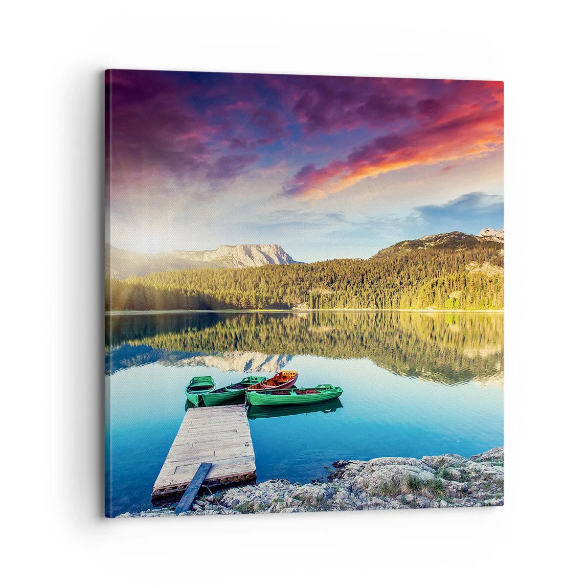 Canvastavla - Bild på duk - Vid spegelklart vatten - 70x70 cm