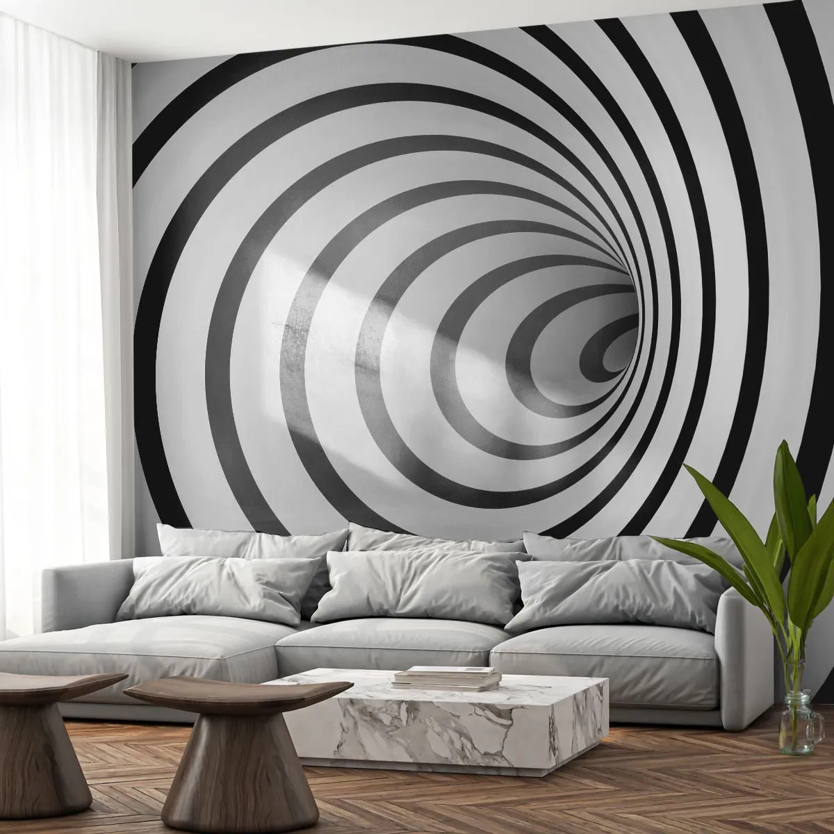 Självhäftande Fototapet Deluxe Sticker - Kan du inte motstå? - Abstraktion, 3D, Virvel - 250x175 cm