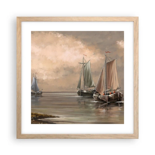 Affisch i ram av ljusek - Seglarnas hemkomst - 40x40 cm