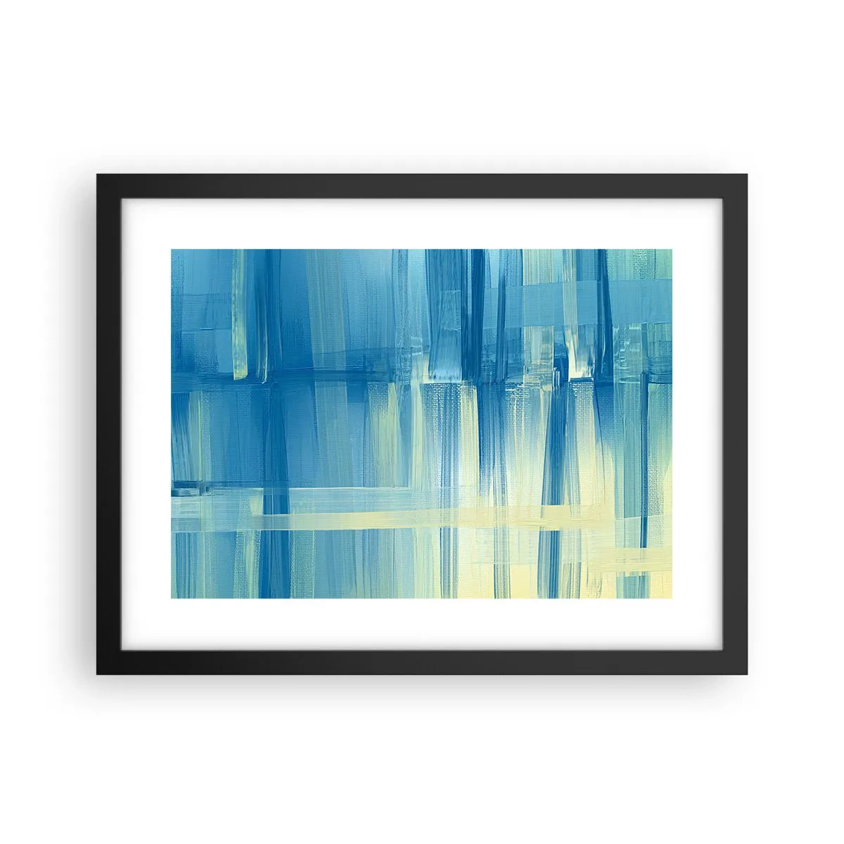 Affisch i svart ram - Komposition i turkos - 40x30 cm