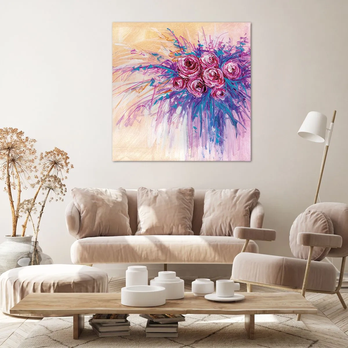 Canvastavla - Bild på duk - Rosfontän - 30x30 cm