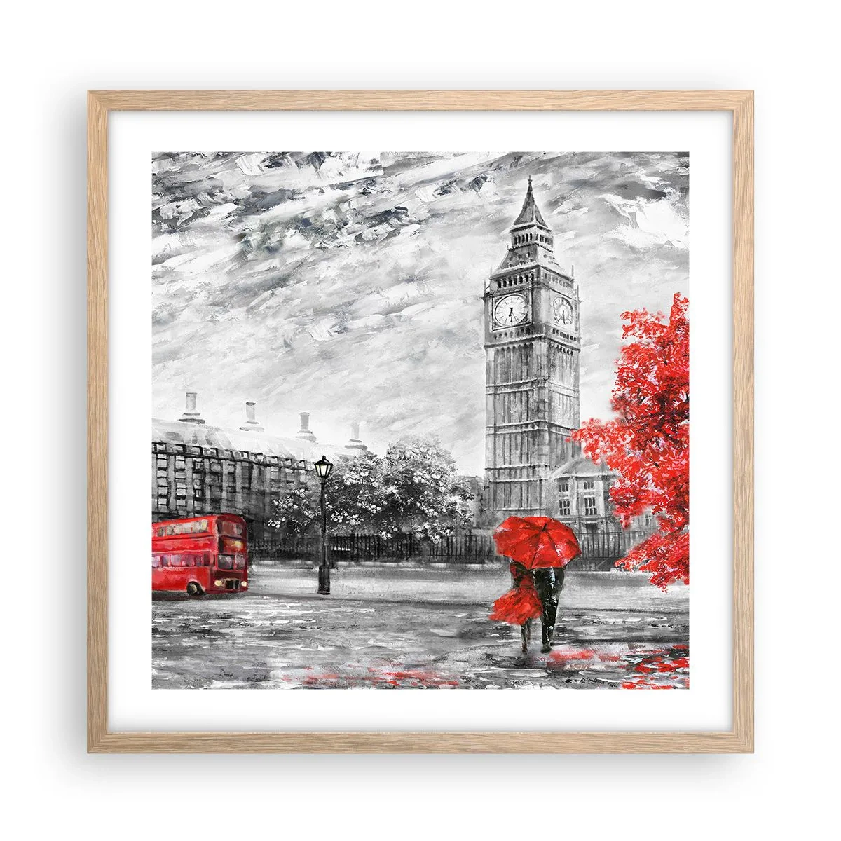 Affisch i ram av ljusek - Spännande dag - 50x50 cm