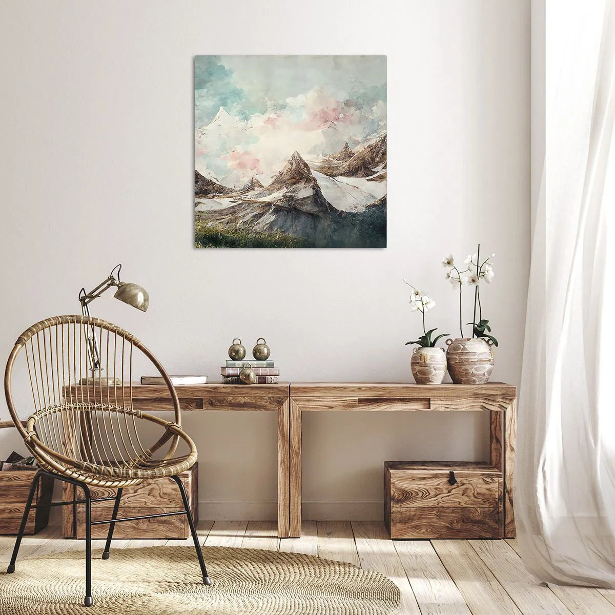 Canvastavla - Bild på duk - Steniga blad - 30x30 cm
