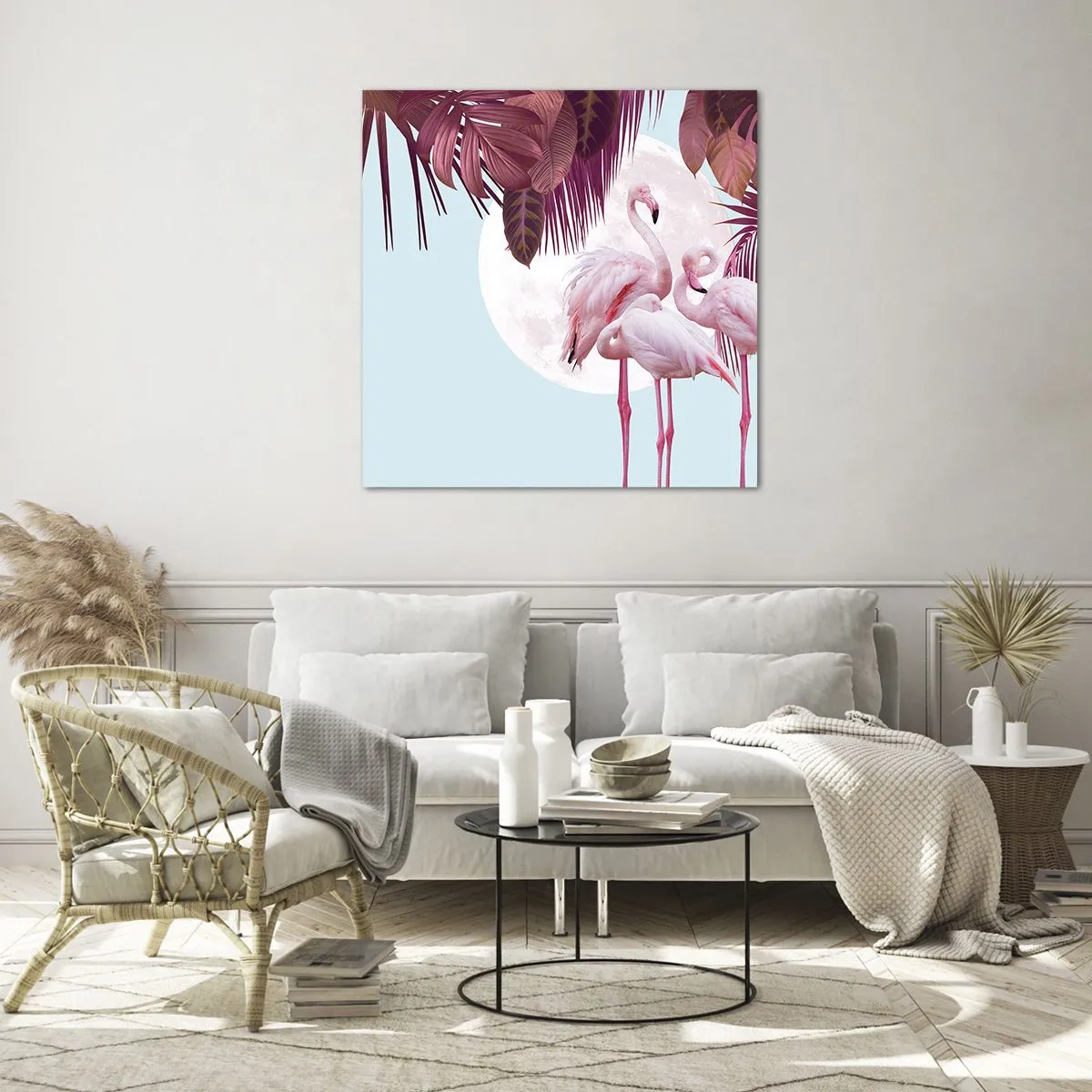 Glastavla - Bild på glas - De tre fågelgracena - 70x70 cm