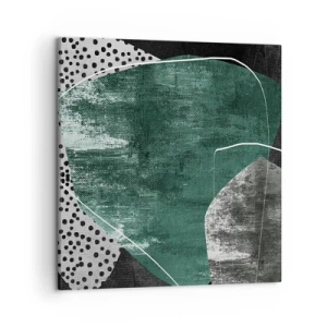 Canvastavla - Bild på duk - Färgstark abstraktion med en guldflinga - 50x50 cm