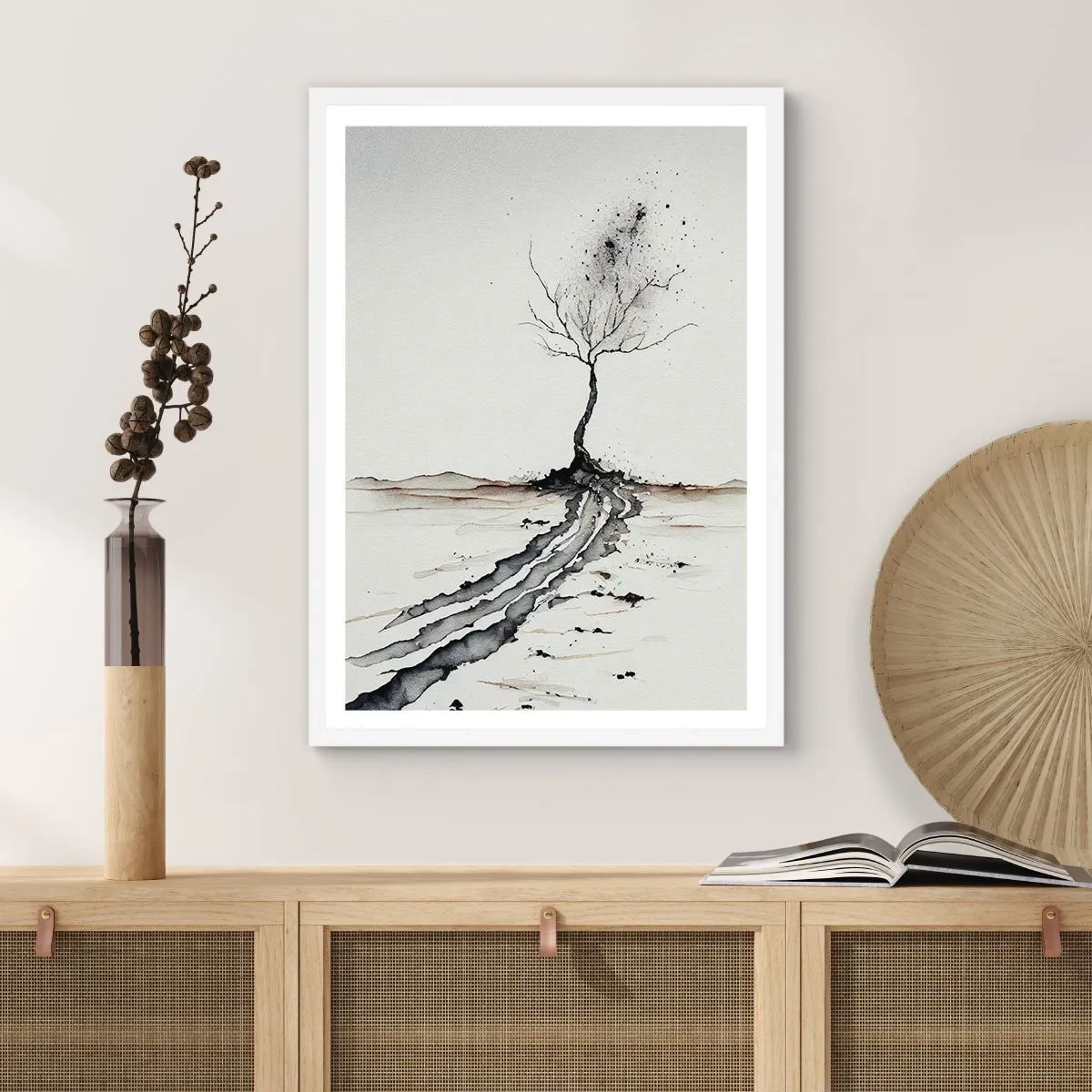 Affisch i vit ram - Vinterns melankoli - 61x91 cm