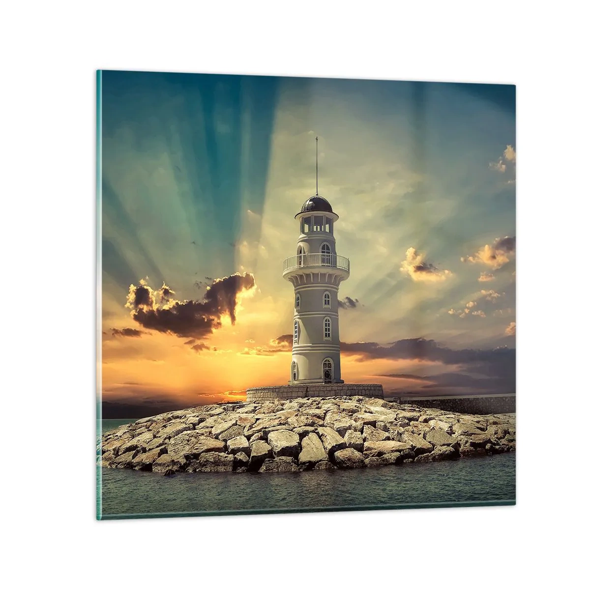 Glastavla - Bild på glas - Ljus - Godhet - Skönhet - 50x50 cm