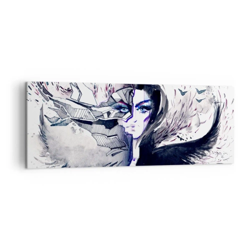 Canvastavla - Bild på duk - Demonisk och vacker - 140x50 cm
