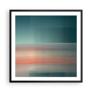 Affisch i svart ram - Abstraktion: ljusvågor - 60x60 cm