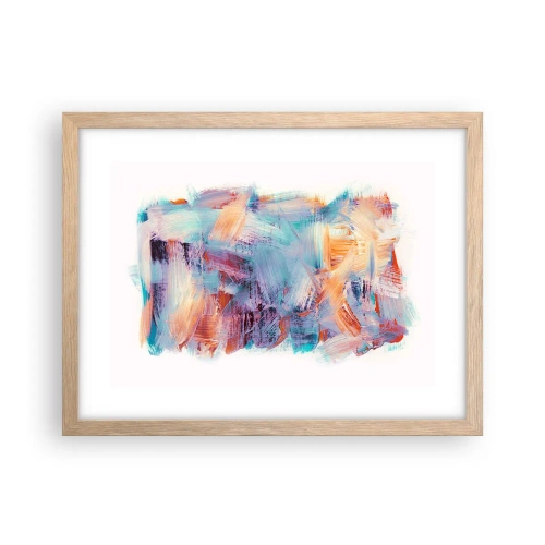 Affisch i ram av ljusek - Färgglad röra - 40x30 cm